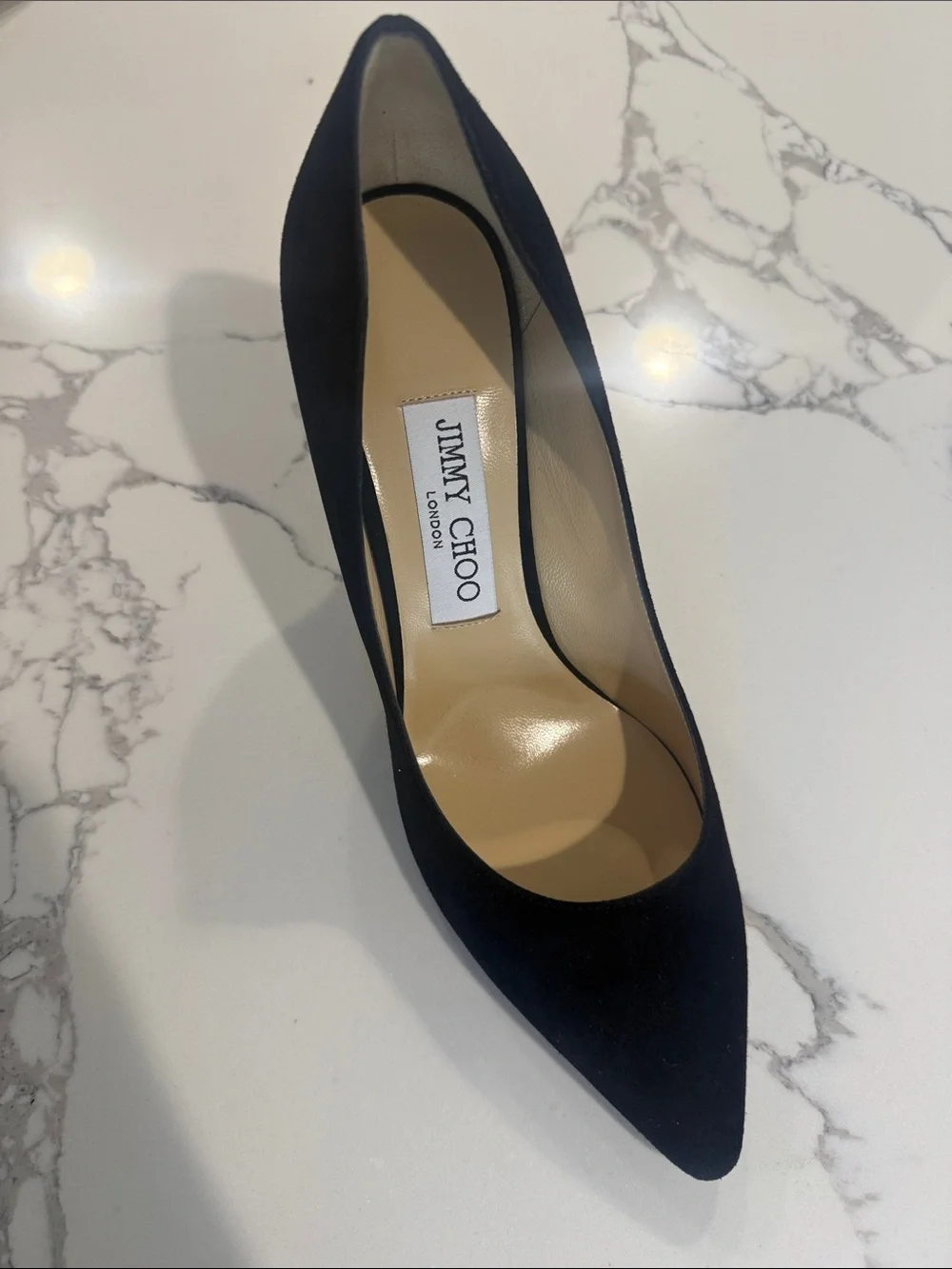 Jimmy Choo Black Suede Pointed-Toe Stiletto Pump - Picture 4 of 7